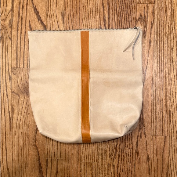 Able Handbags - Able Cream and Tan Clutch